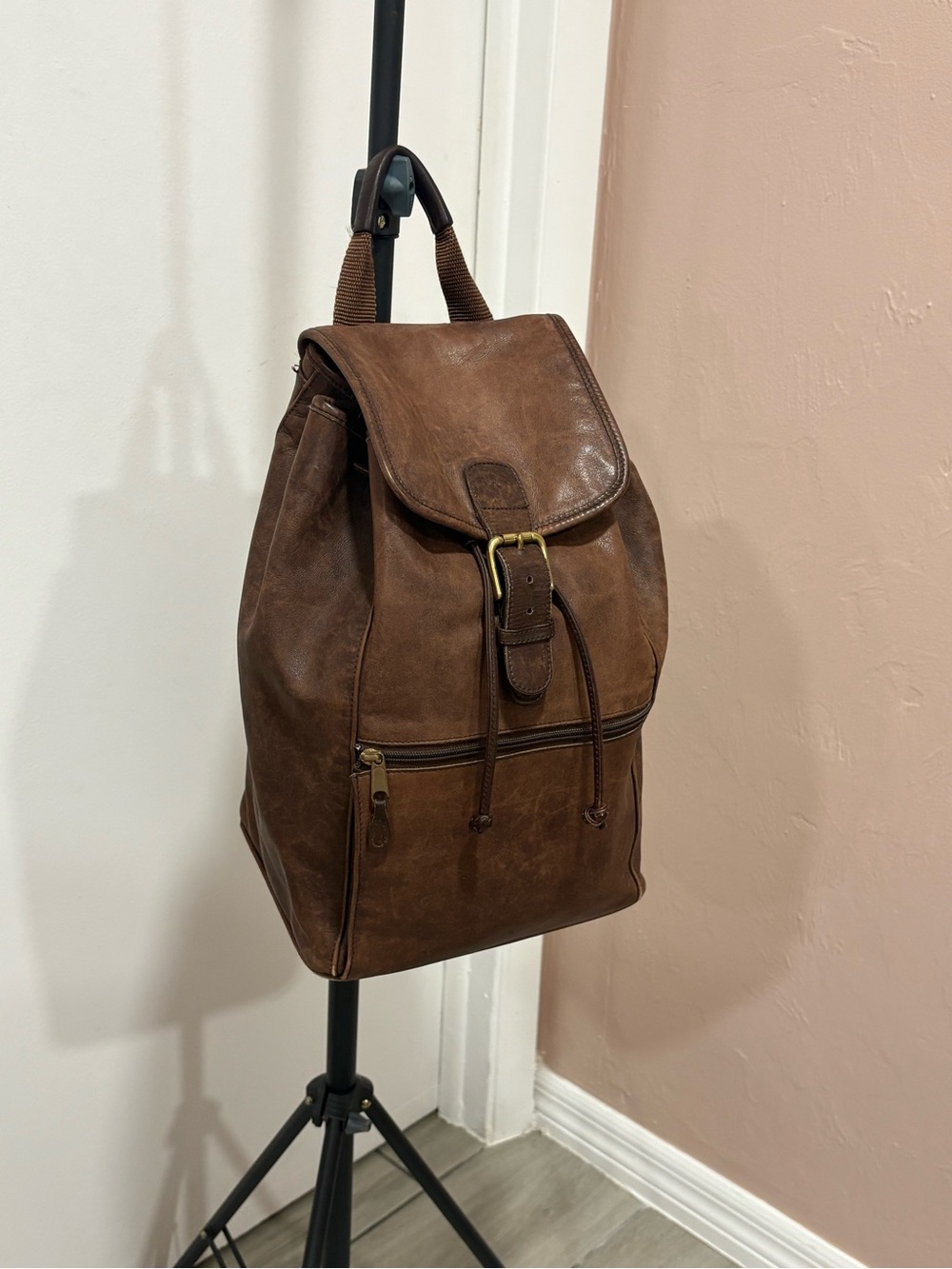 Beautiful Vintage Coach All Leather Rich Tan Backpack 0529